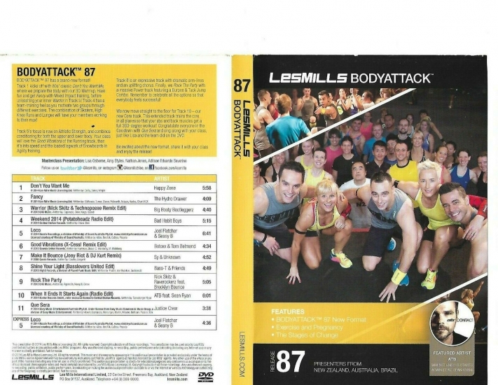 Les Mills BODY ATTACK 87 Releases DVD CD Instructor Notes - Click Image to Close